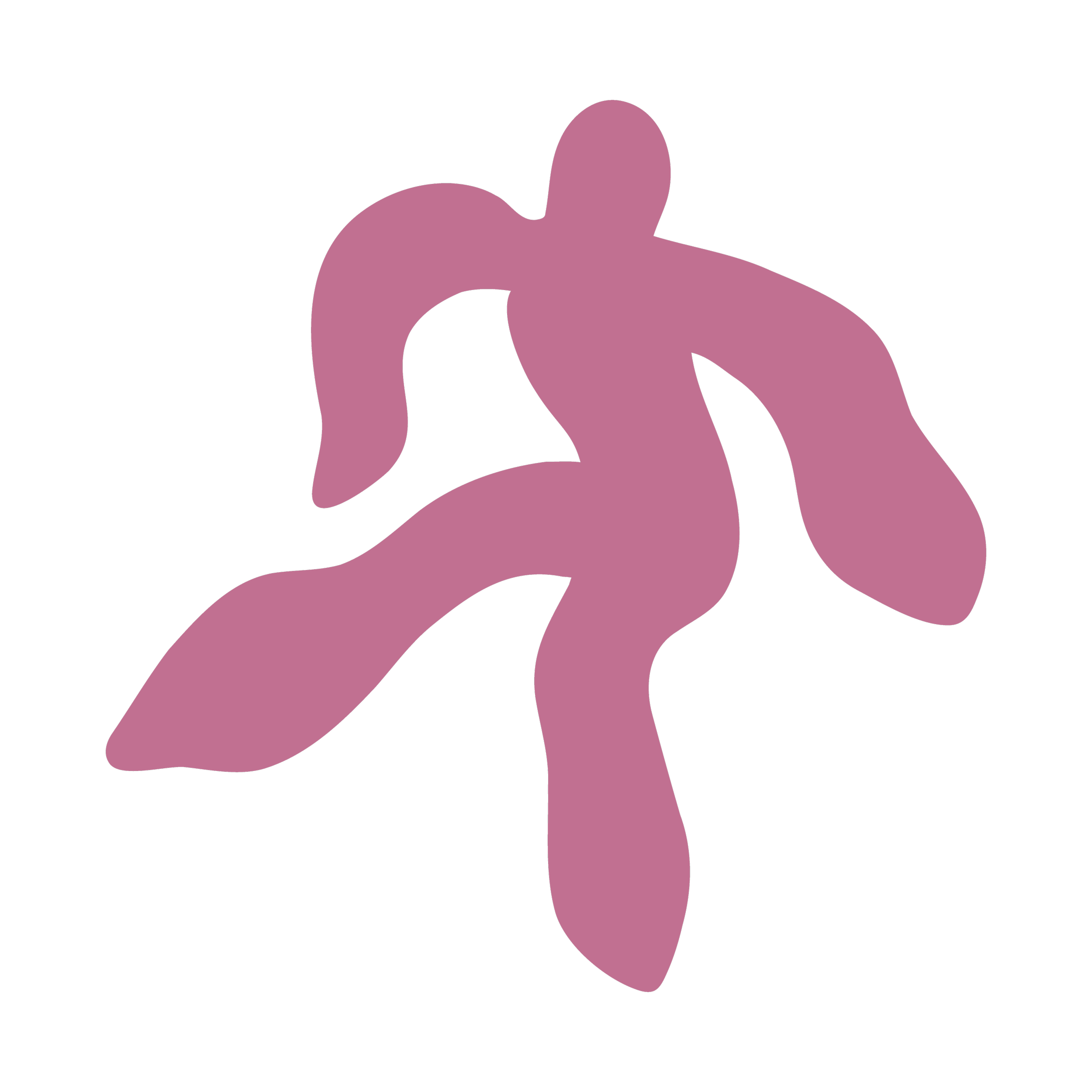 illustration abstraite avec forme rose foncé sur fond noir.