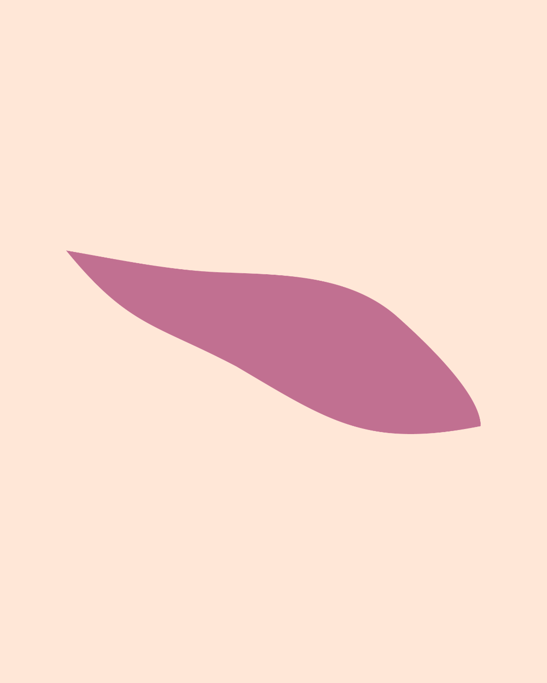 Illustration minimaliste d'une feuille violette sur fond beige clair.
