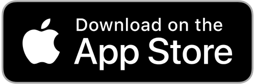 Black rectangular button with rounded corners displaying the Apple logo and text 'Download on the App Store' in white.