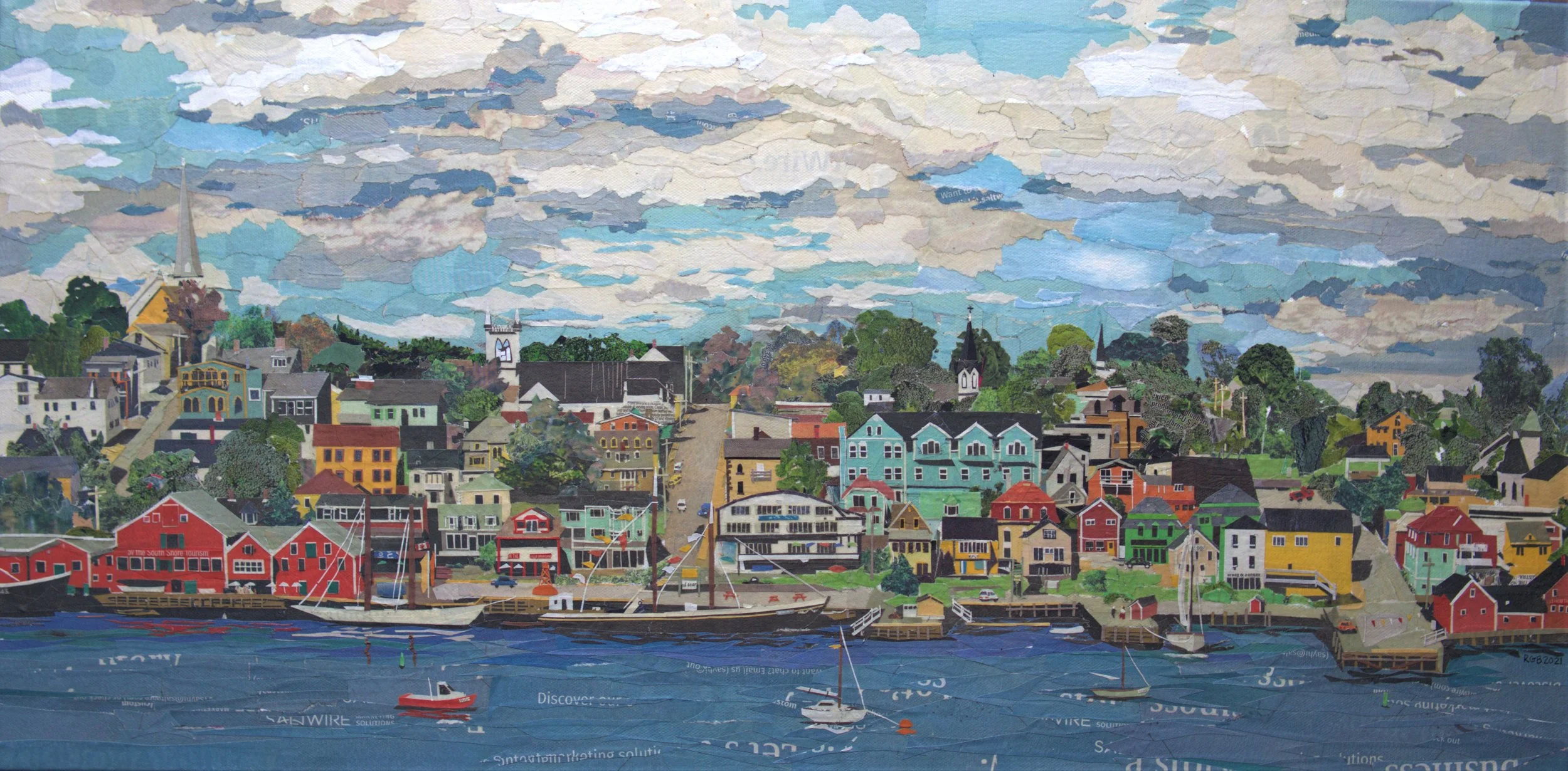15x30 Print on Canvas - It's a Beautiful Day in Lunenburg