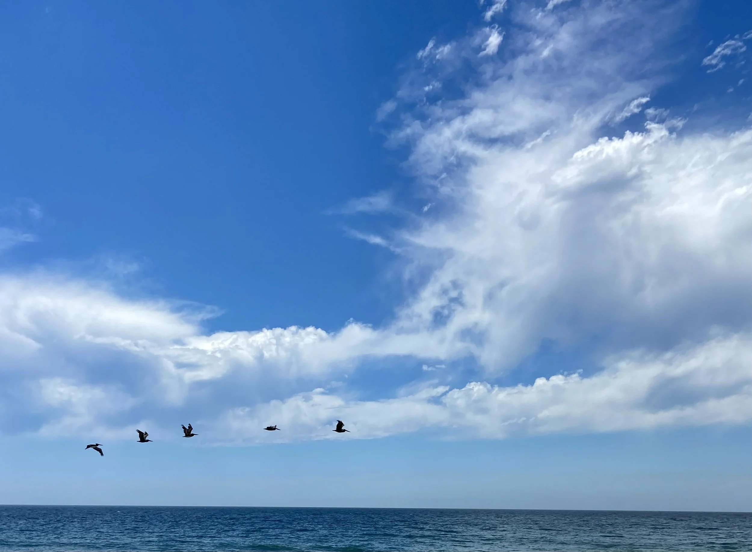 Blue sky above the ocean