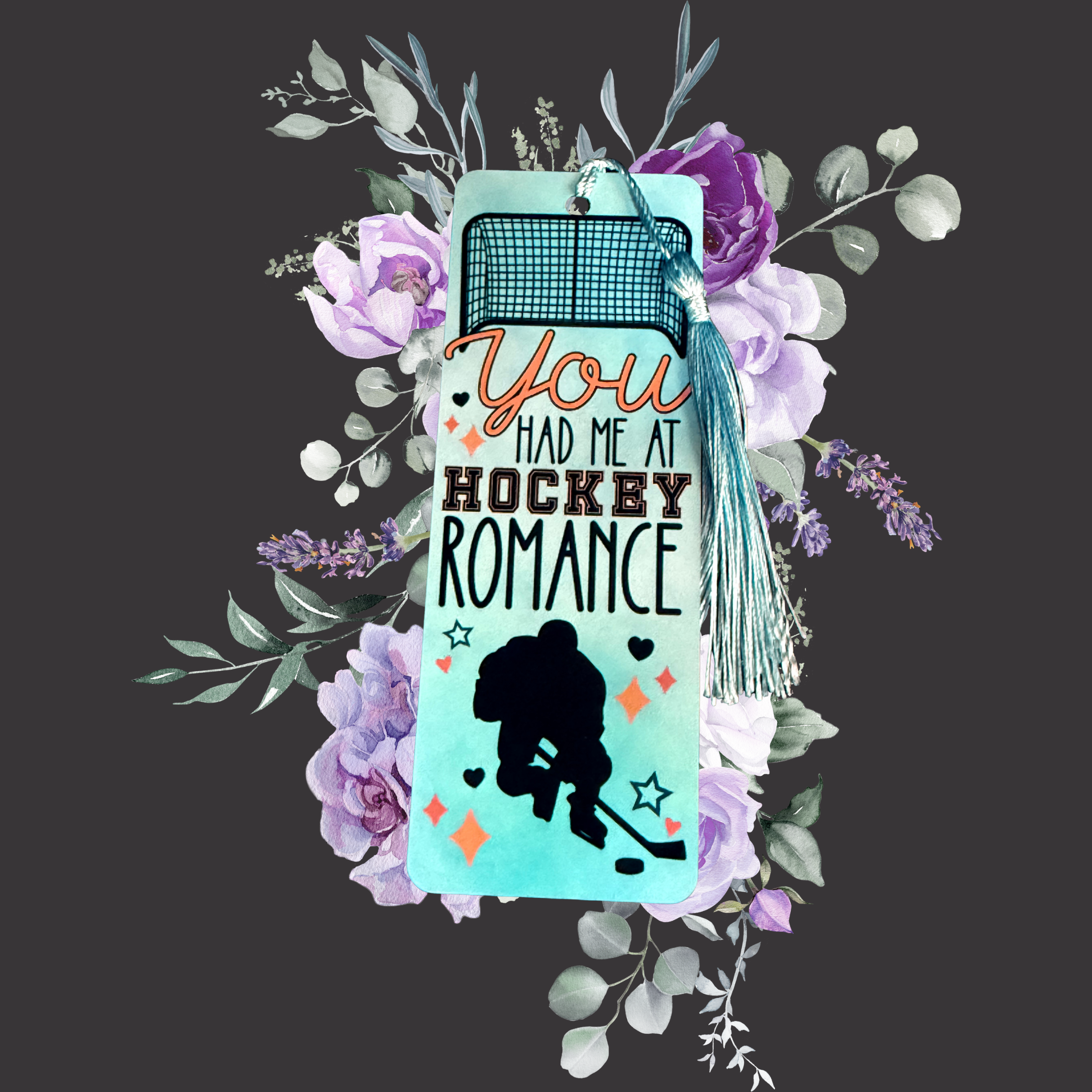 Hockey Romance Metal Bookmark