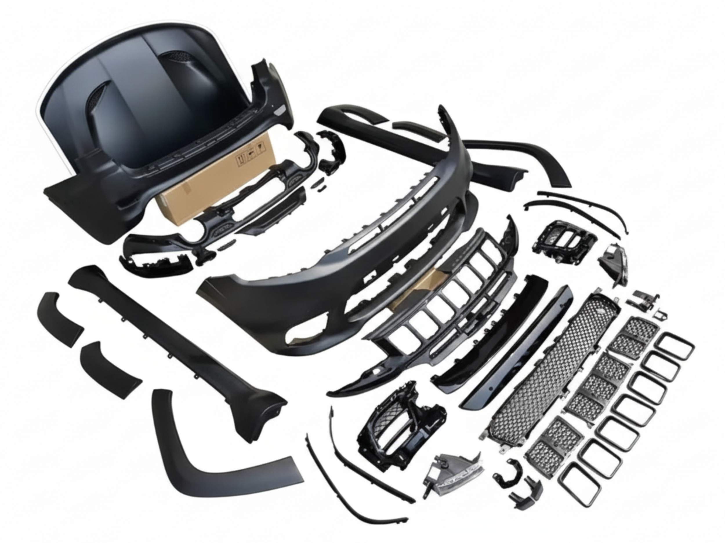 Full Exterior Body Kit - 2014-2021 Jeep Grand Cherokee to Trackhawk/SRT Style