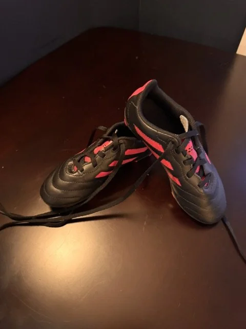 13: Little Girls Soccer Cleats - Adidas - Black/Pink - Size 13