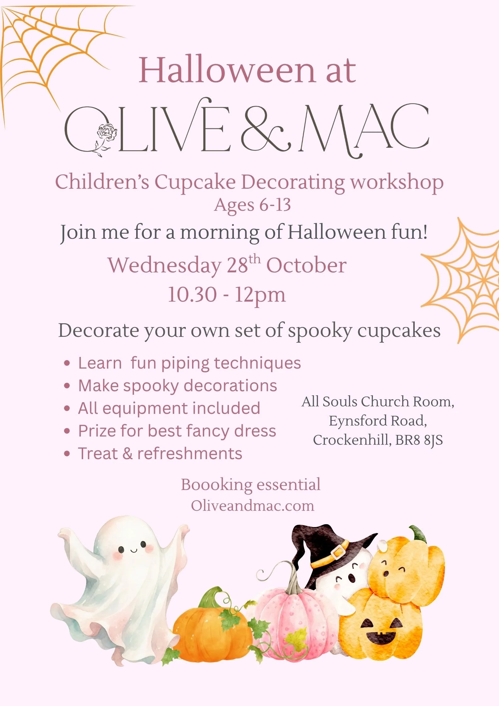 Halloween at Olive & Mac - Children's Cupcake Decorating Workshop, Kent