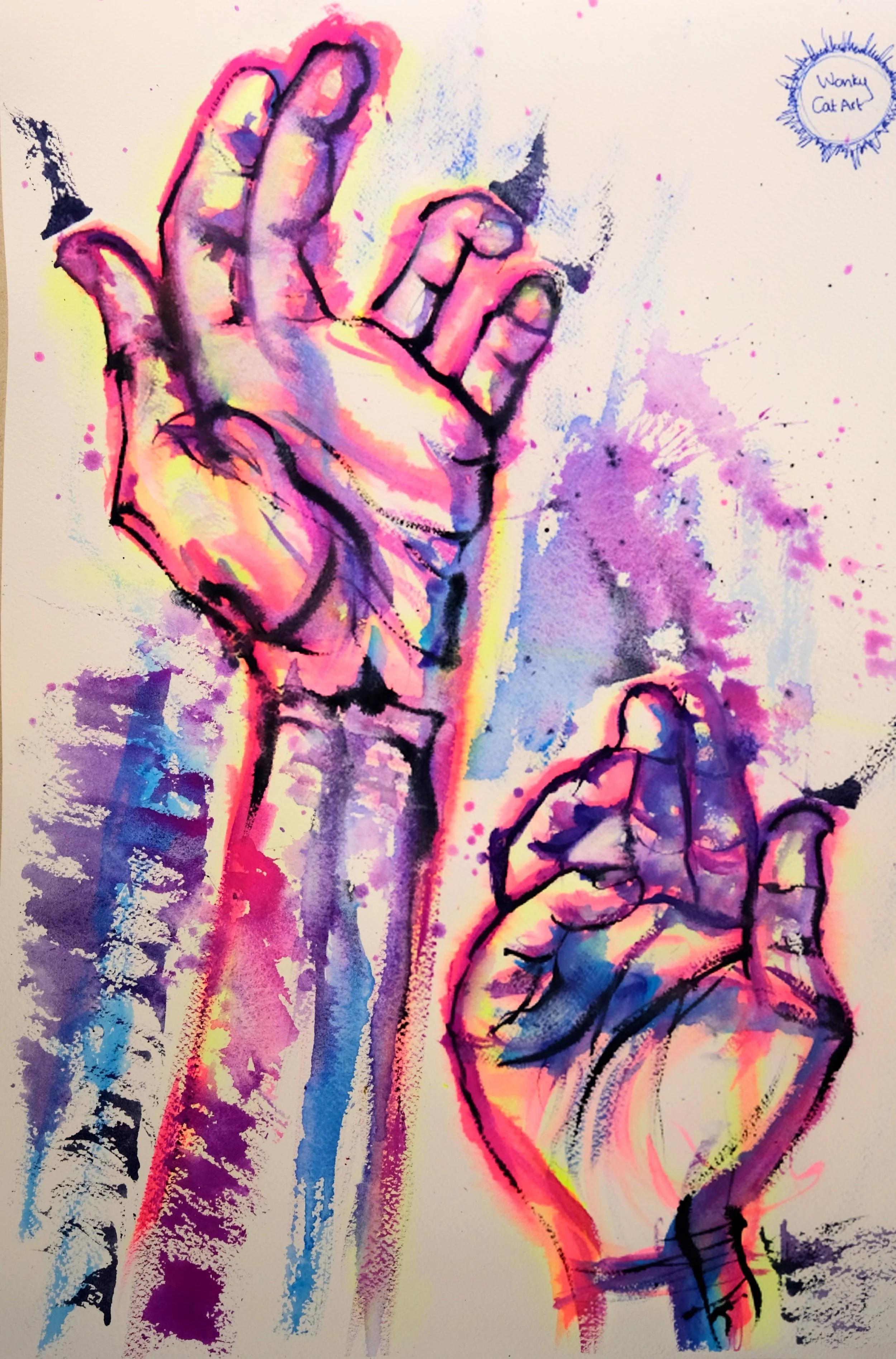 "Dancer's Hands" (Shot under daylight), Watercolour, 2025