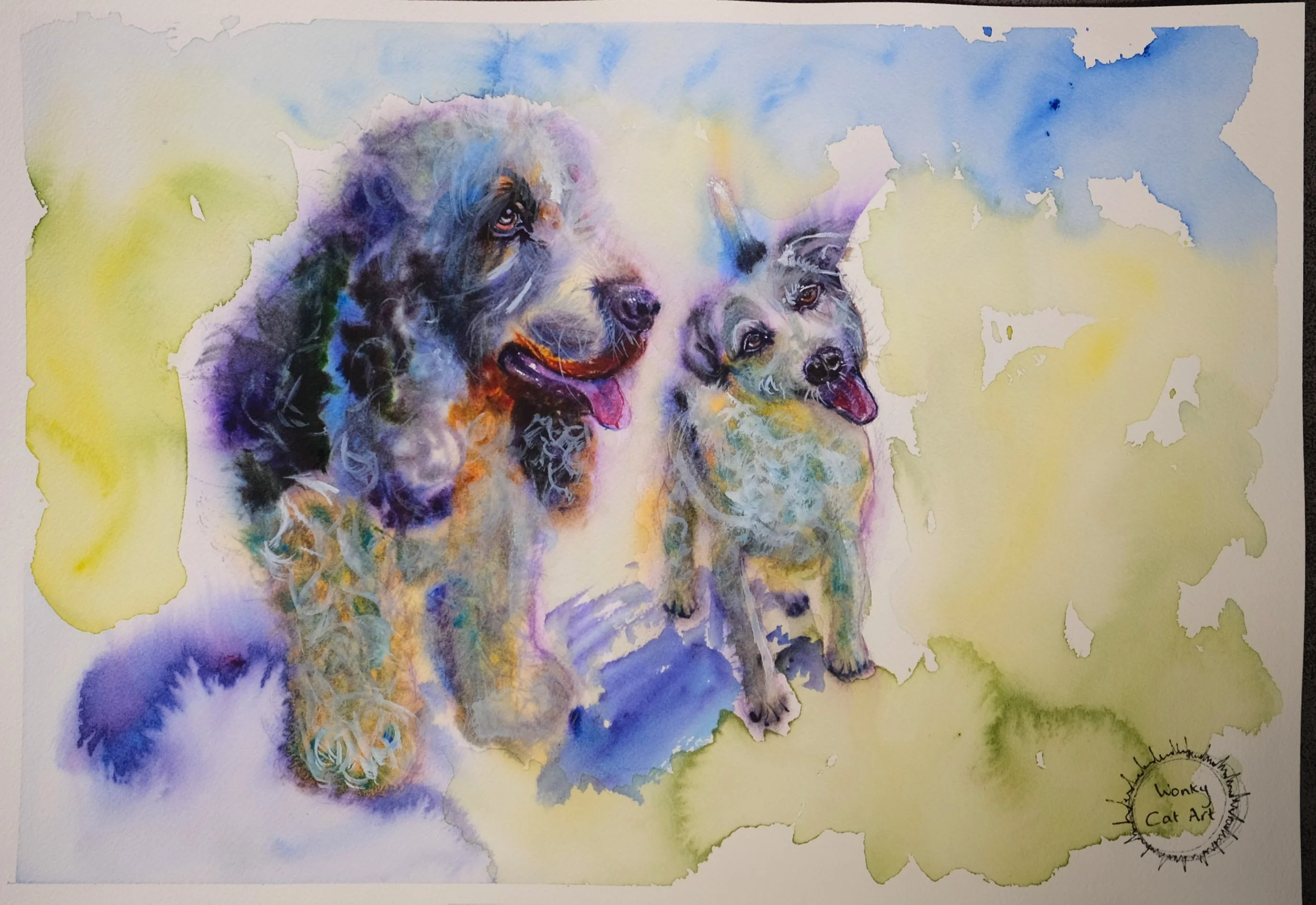 "Poppy and Dizzy", Watercolour, 2026