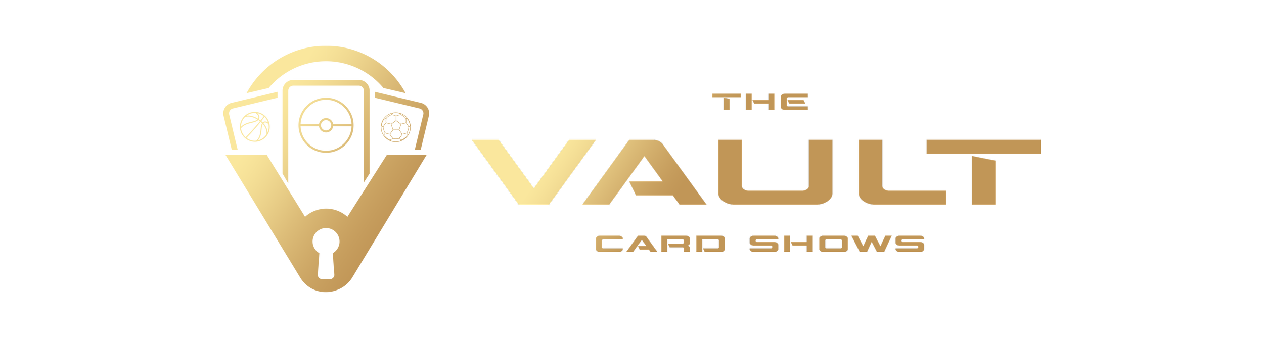 Logo for the TAG VAULT CARP SHOWS featuring a gold-colored vault door opening to black text that reads "THE VAULT CARP SHOWS" against a black background.
