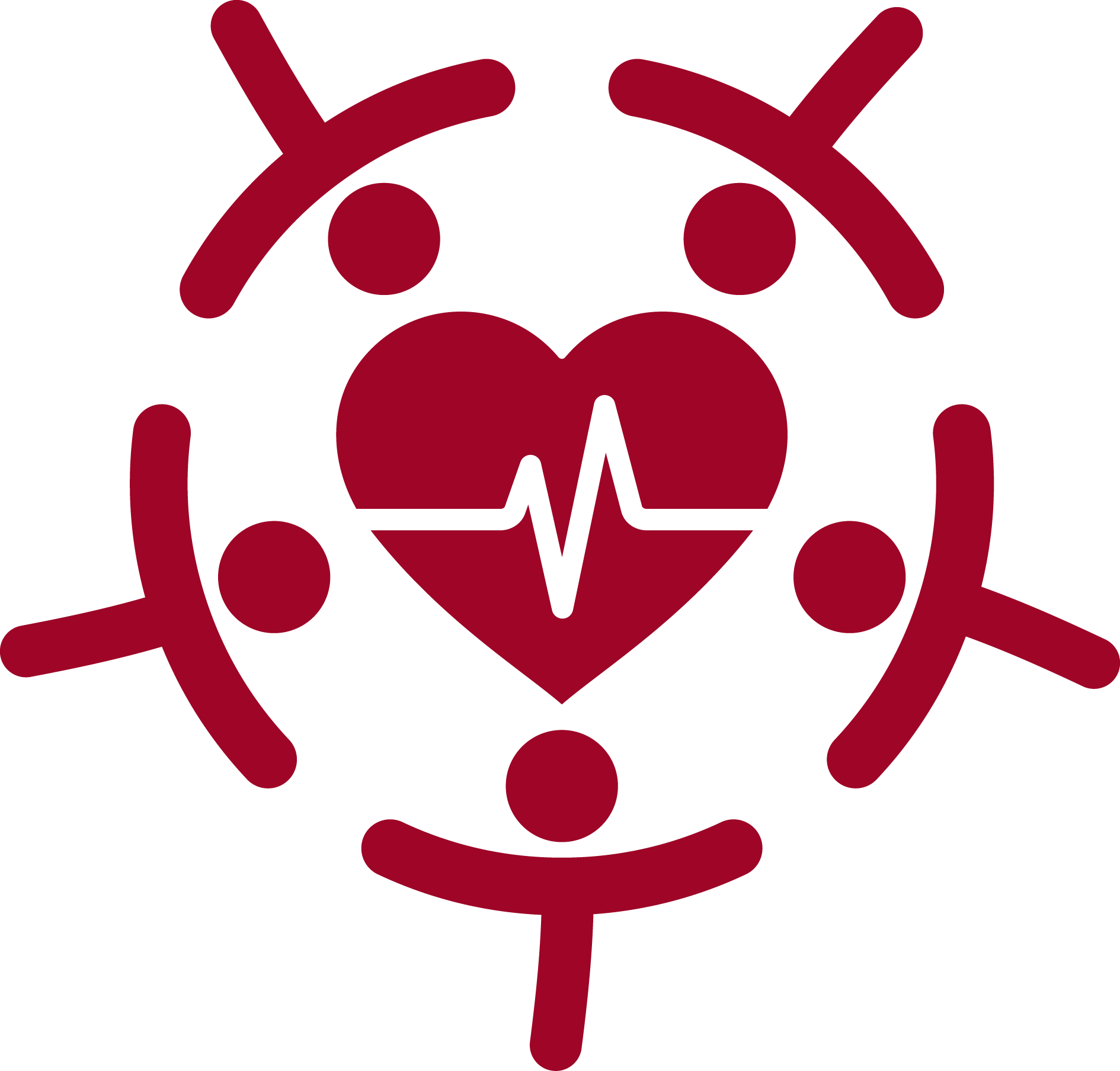 Icon of a heart with an electrocardiogram line inside, surrounded by a circuit-like pattern.