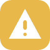 Warning icon with a yellow background and white exclamation mark inside a triangle