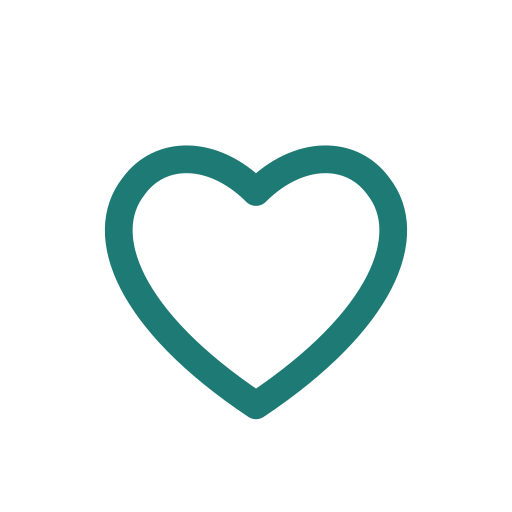 A small teal heart