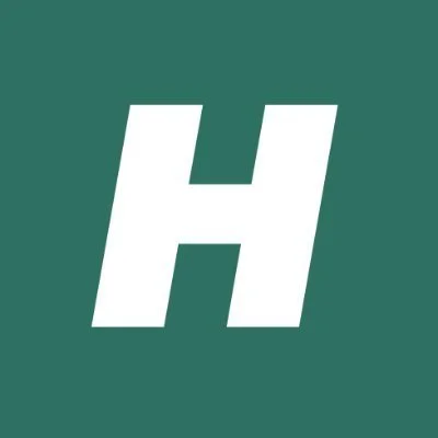 White letter 'H' on a green background.