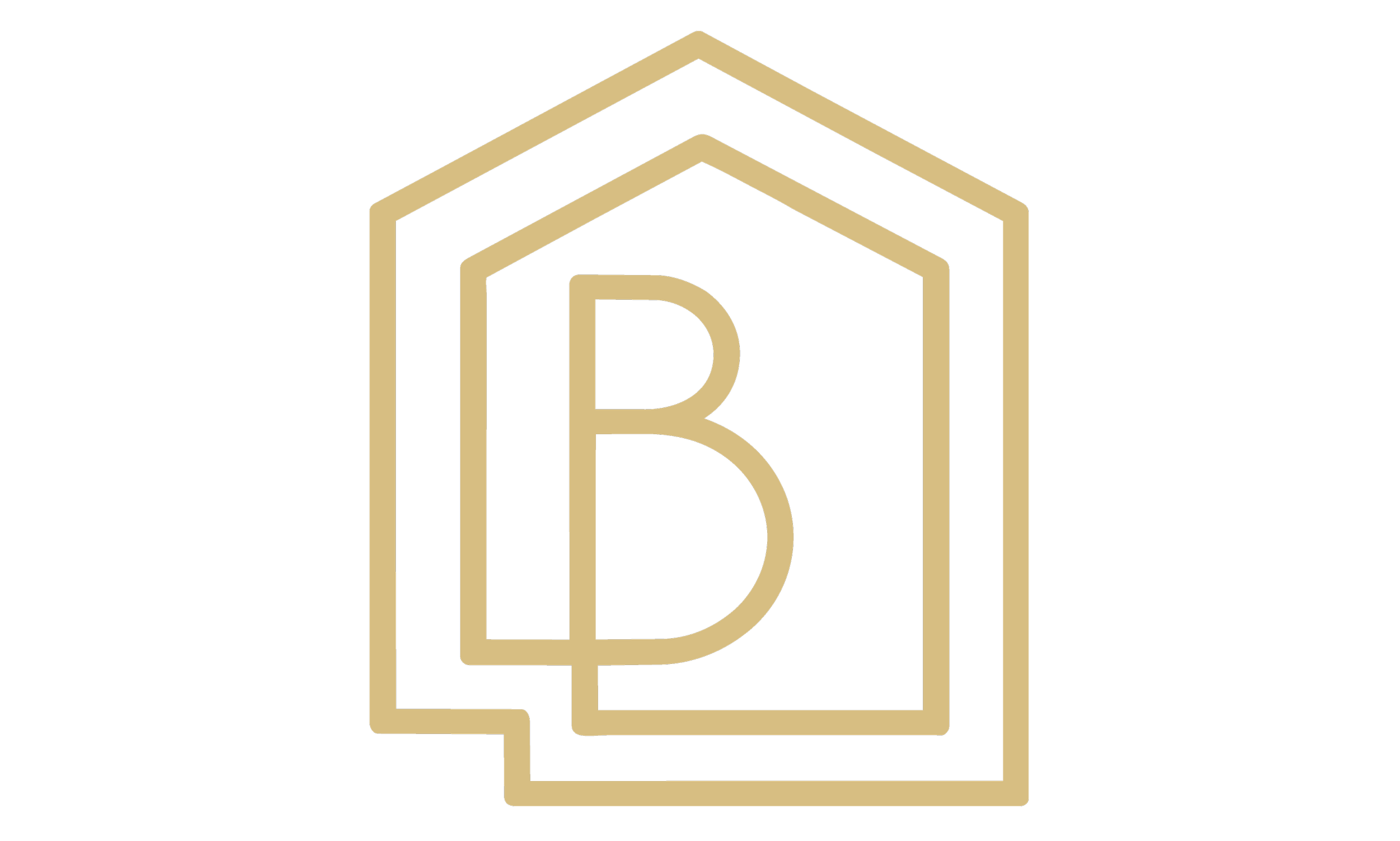 Logotipo en color dorado con la imagen de una librería estilizada y las letras 'LB' en el centro, sobre fondo negro.