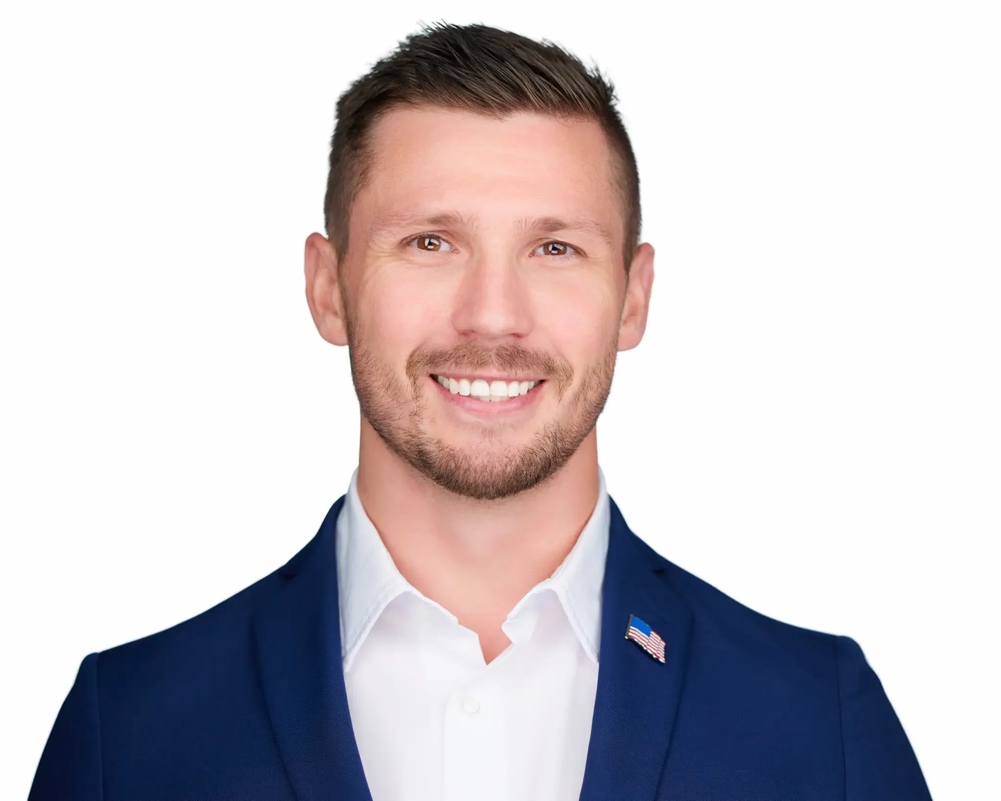 Executive portrait with natural smile captured during guided studio session in chicago photography studio