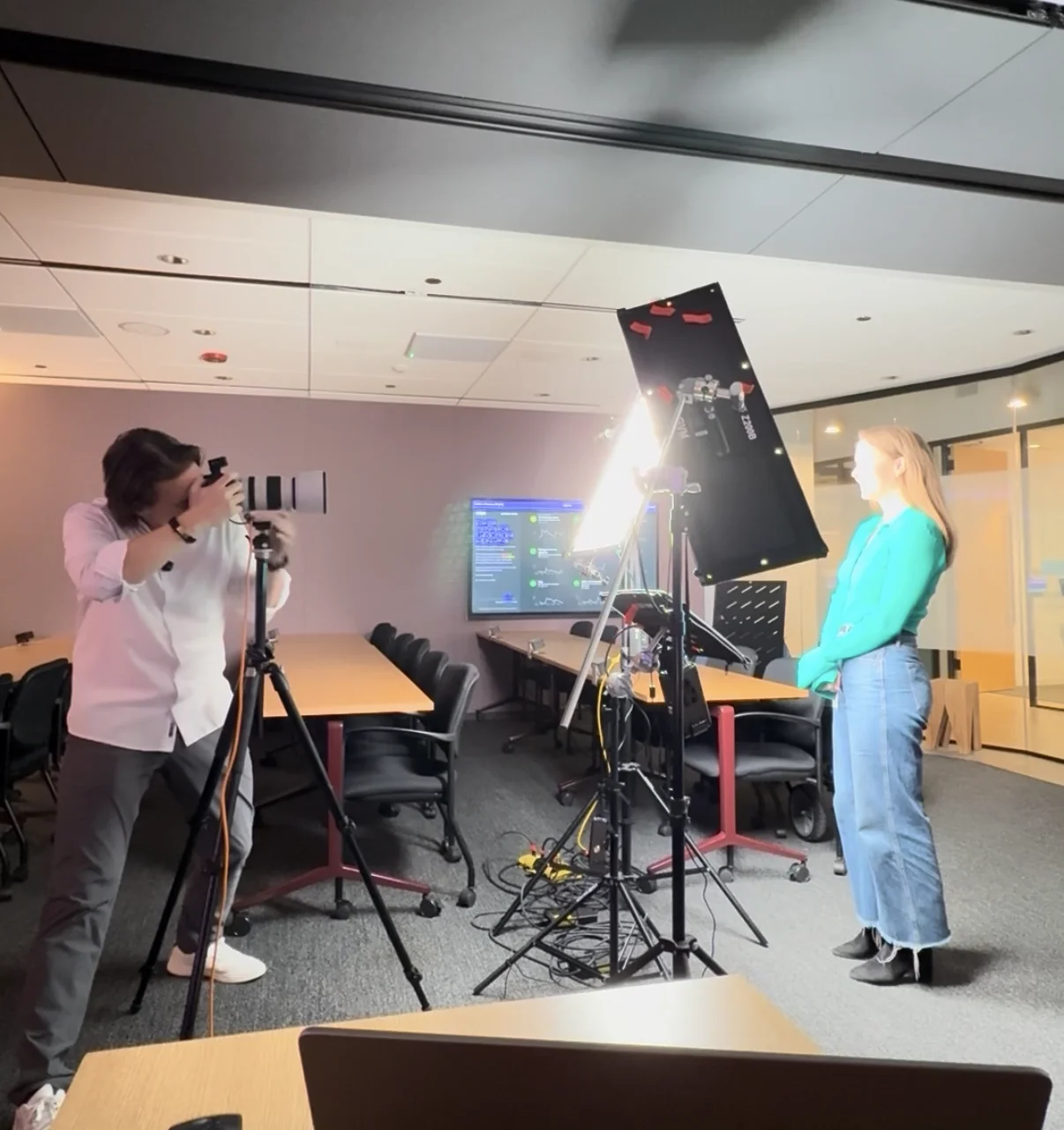 employee photographed during fast, consistent on-site headshot session for corporate team in Chicago