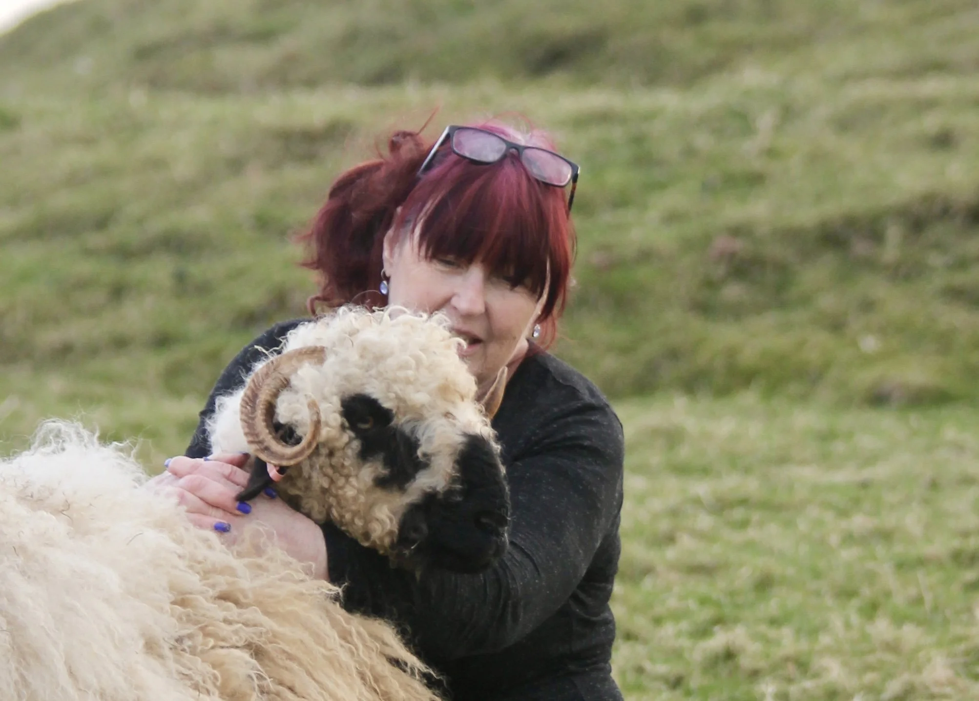 Wendy Erskine with her sheep Jade