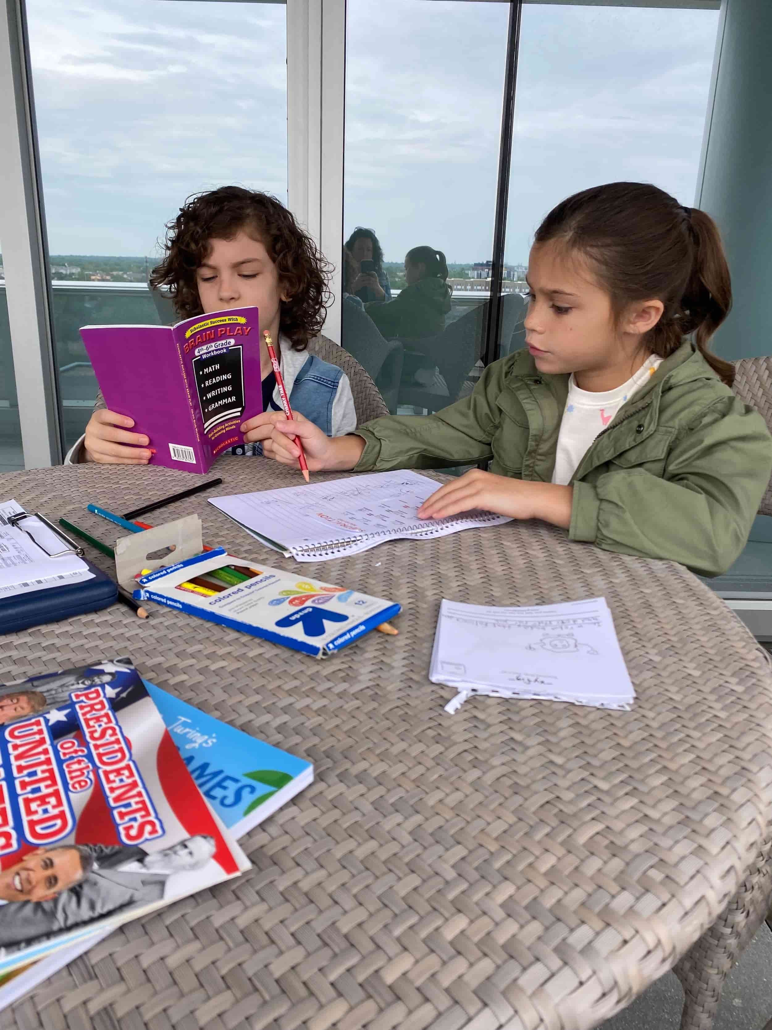 child actor schooling area on film production set