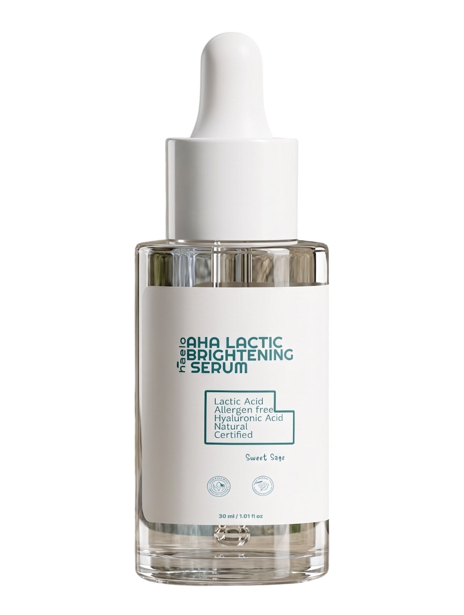 Haelo Natural AHA Lactic Acid Peel Serum – 10% + Hyaluronic Acid