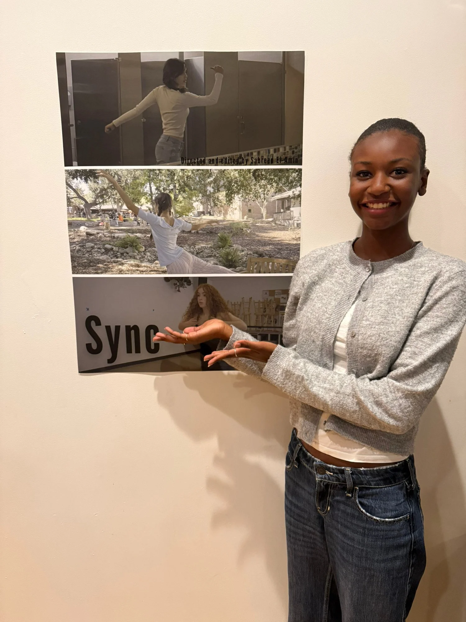 WATCH! Click the image to hear me talk about the premiere of my film, "Sync", in the 2026 Film Festival, The Experimental Pulse, at Polytechnic School. My film featured three girls rehearsing a new dance routine who find their friendship strained as 