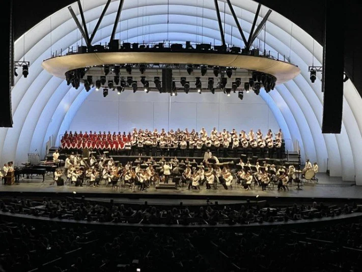 Performing Carmina Burana with Gustavo Dudamel, Fernando Malvar-Ruiz, the LA Philharmonic and Master Chorale at the Hollywood Bowl