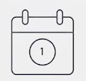 Simple calendar icon showing the number 1 on a page.