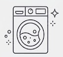 Washing machine with bubbles and sparkles