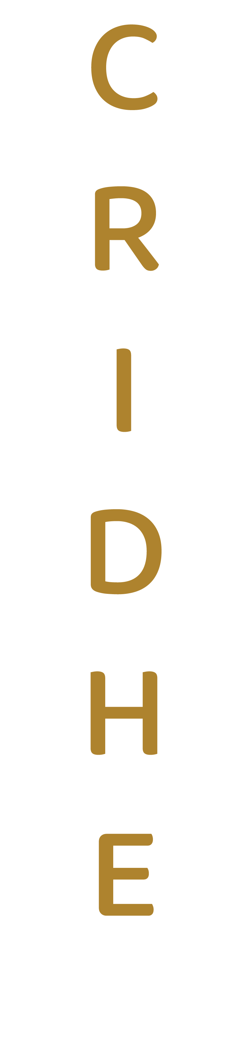 Vertical sign with the word 'CROSS' written in large gold letters on a black background.