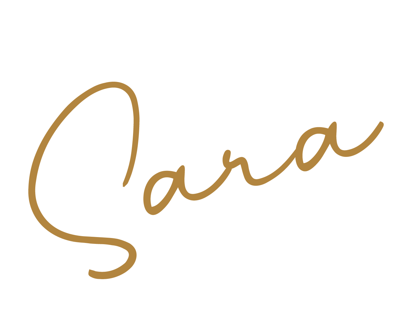 Stylized cursive text that says "Sara" in brown color.