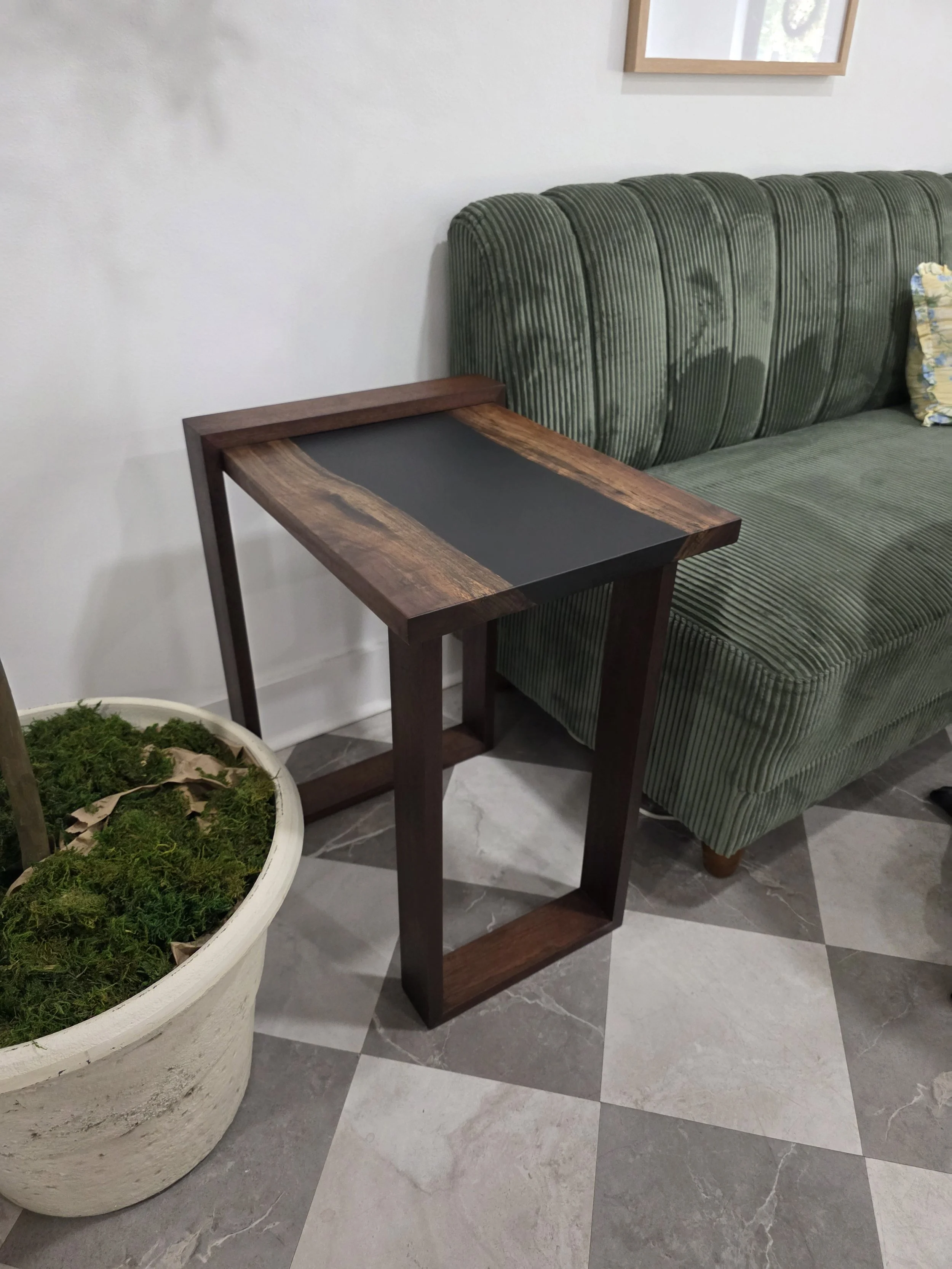 Whiskey Neat - Walnut Epoxy River End Table