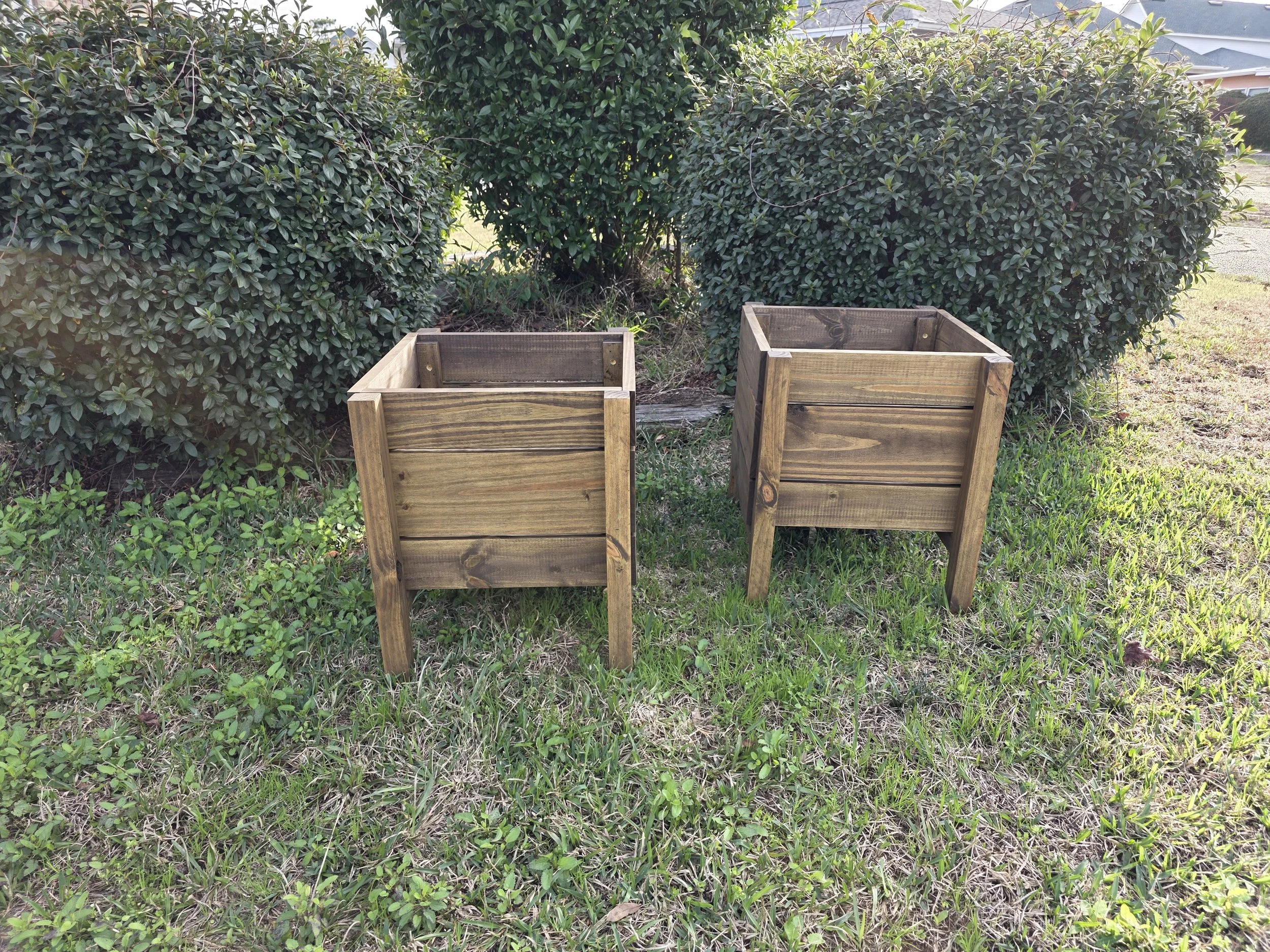 Modern Dark Porch Planter Box Set
