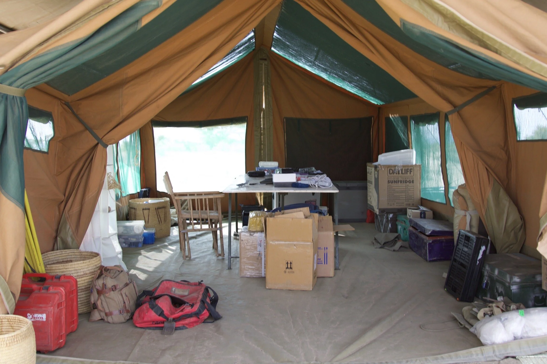 Research tent during fieldwork in the Turkana Basin.