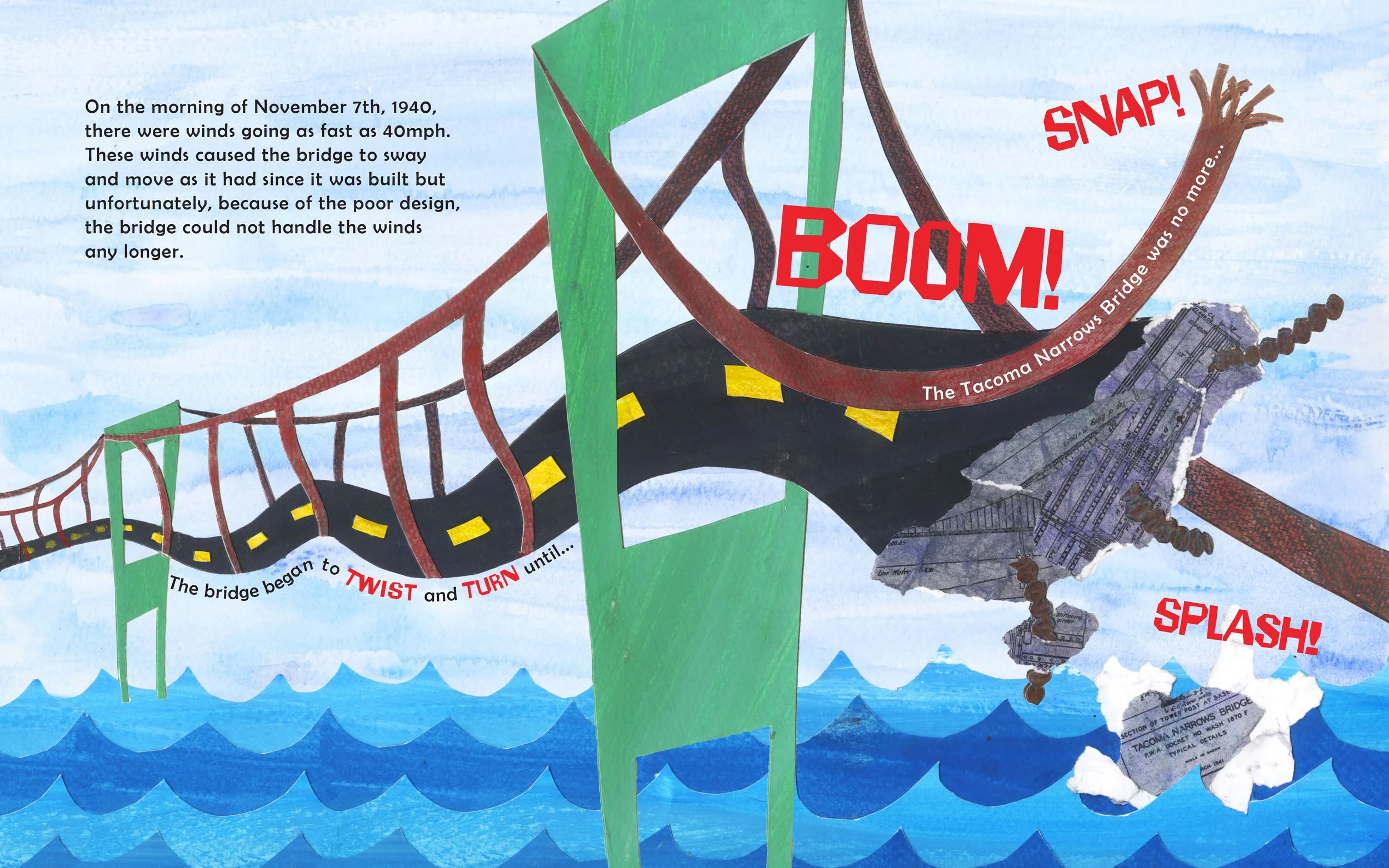 Galloping Gertie nonfiction spread