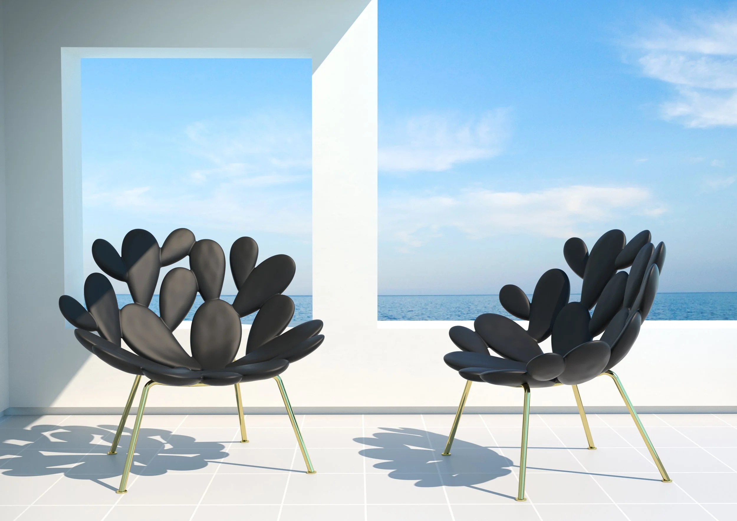 Filicudi Armchair in Brass