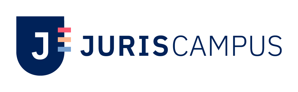Logo de JurisCampus avec un symbole en forme de bouclier et le texte 'JurisCampus'