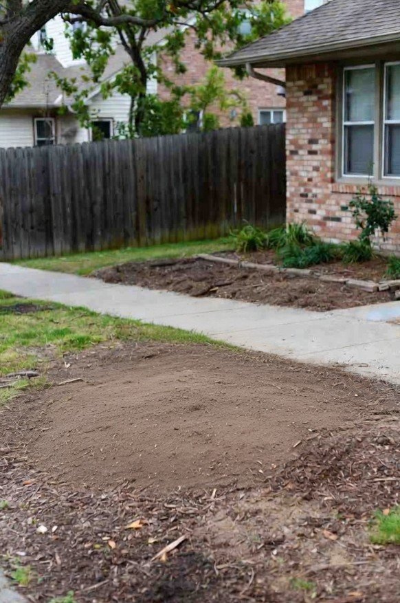 Yard with ground cleared and flat