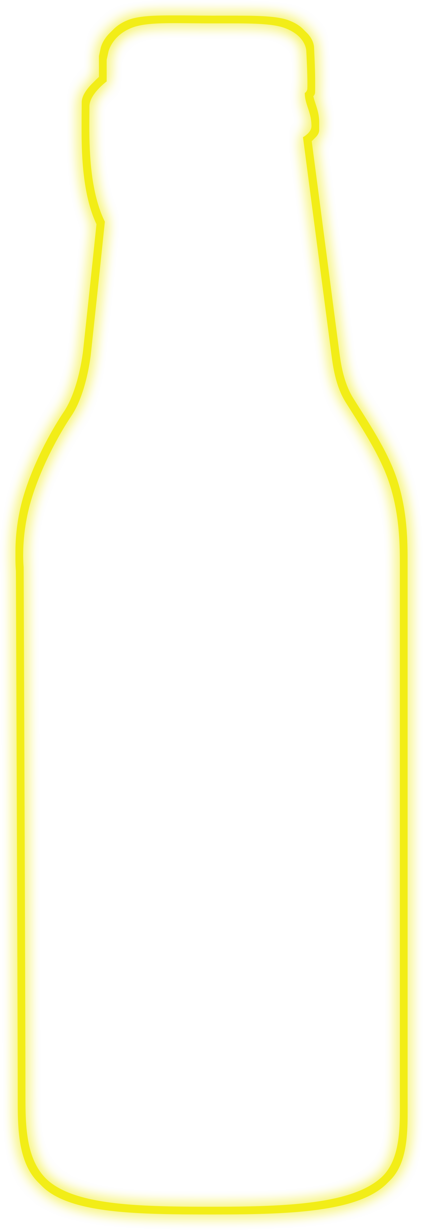 yellow lines representing a beer bottle