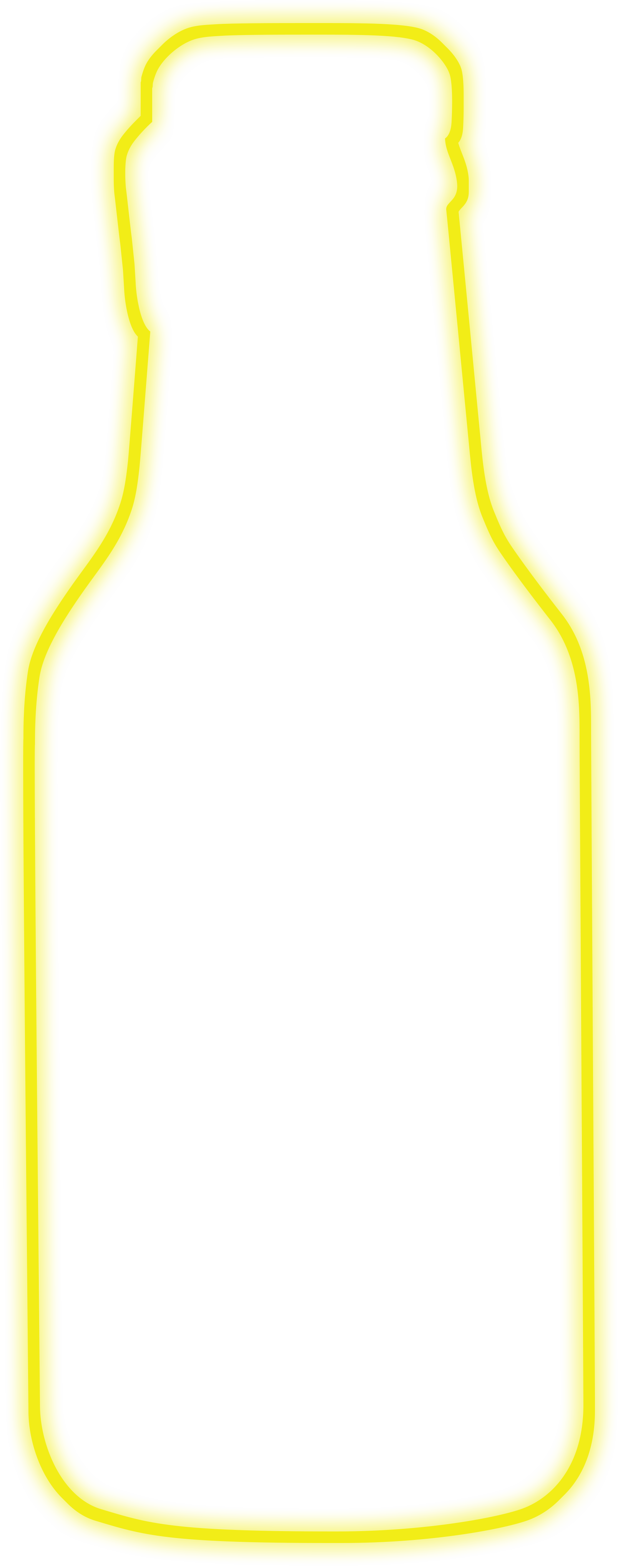 yellow lines representing a beer bottle