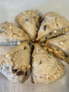 White Chocolate Cherry Scone