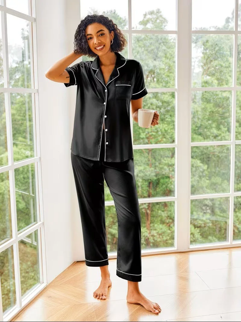 Black Satin PJs