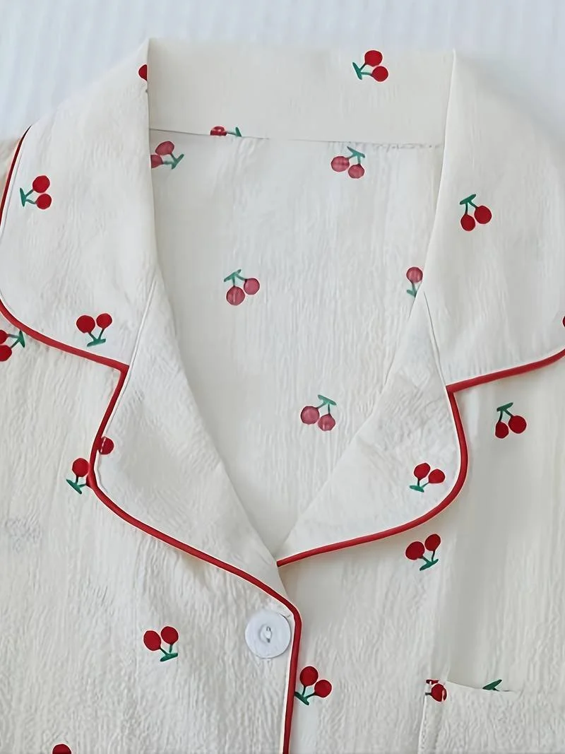 Cherry PJ Short Sleeve & Pants Set