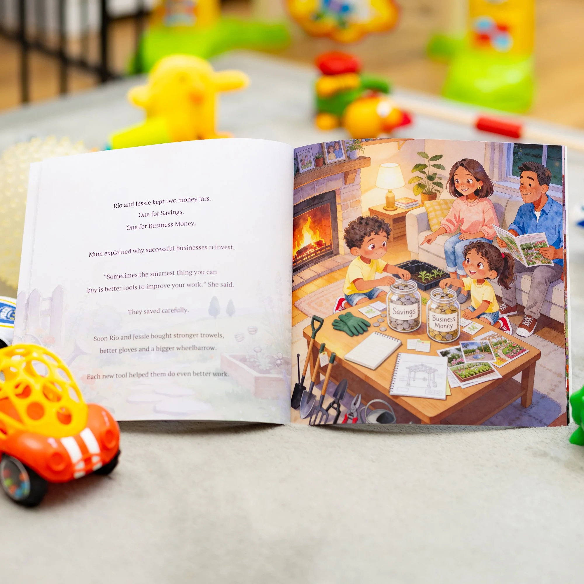 A page from the book: Rio and Jessie Open a Gardening Business