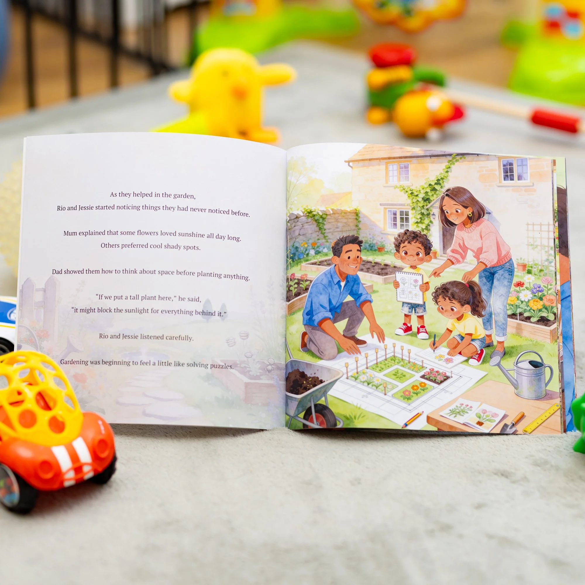 A page from the book: Rio and Jessie Open a Gardening Business