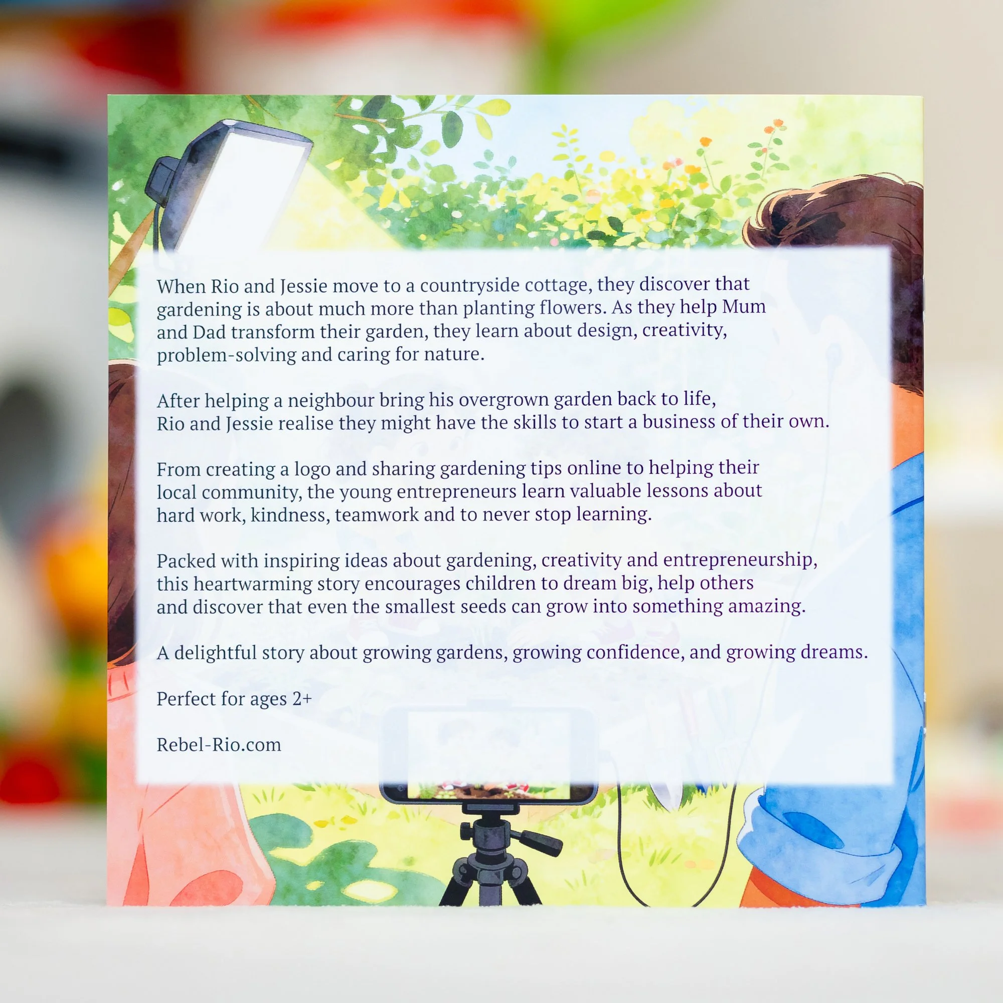 Rear of the book: Rio and Jessie Open a Gardening Business
