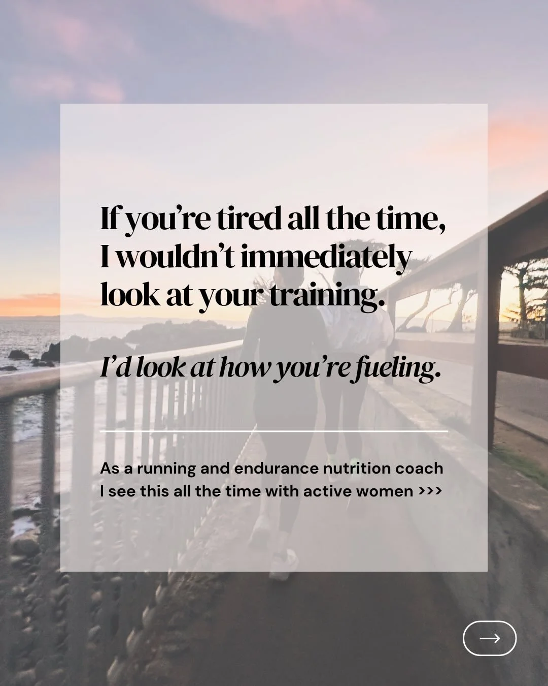 I have worked with so many athletes that assume they&rsquo;re tired because they&rsquo;re doing too much, and sometimes that is 10000% a part of the equation..

But a lot of the time&hellip;
they&rsquo;re trying to do a lot on not enough and the tric