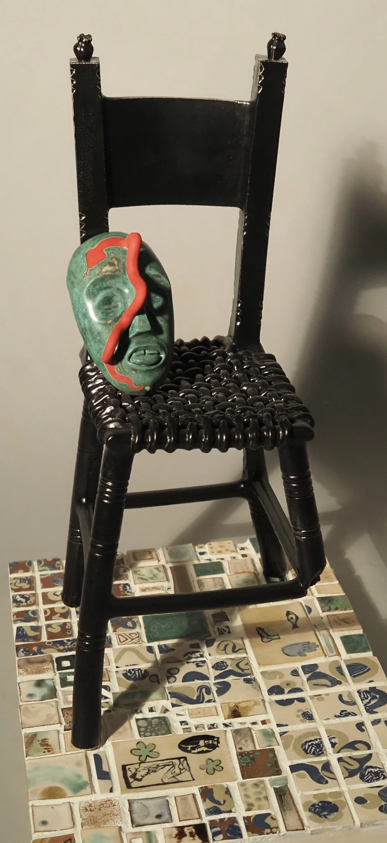 "One Small Push" 2024 Stoneware, Glaze, Grout 37''x24''x16''