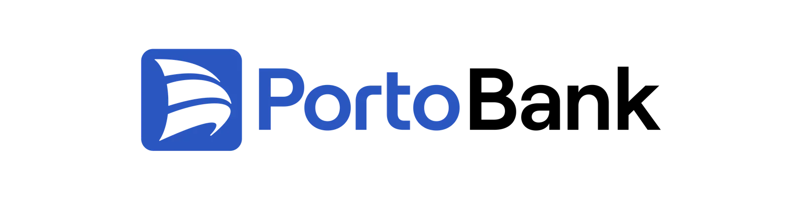 Logo do Porto, símbolo com linhas curvas azuis ao lado do texto Porto