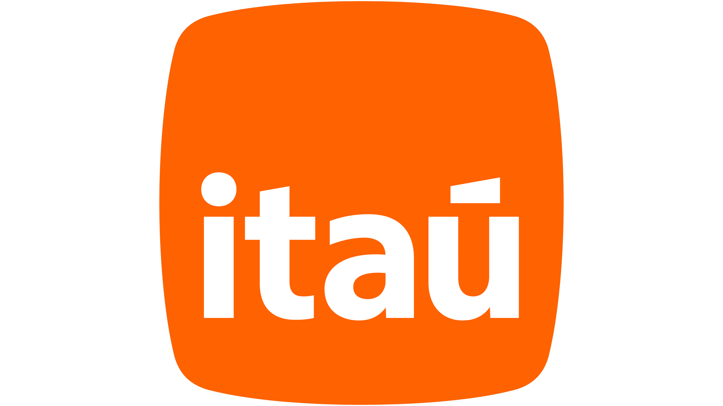 Logo do Itaú com fundo laranja e a palavra 'itaú' em letras brancas.
