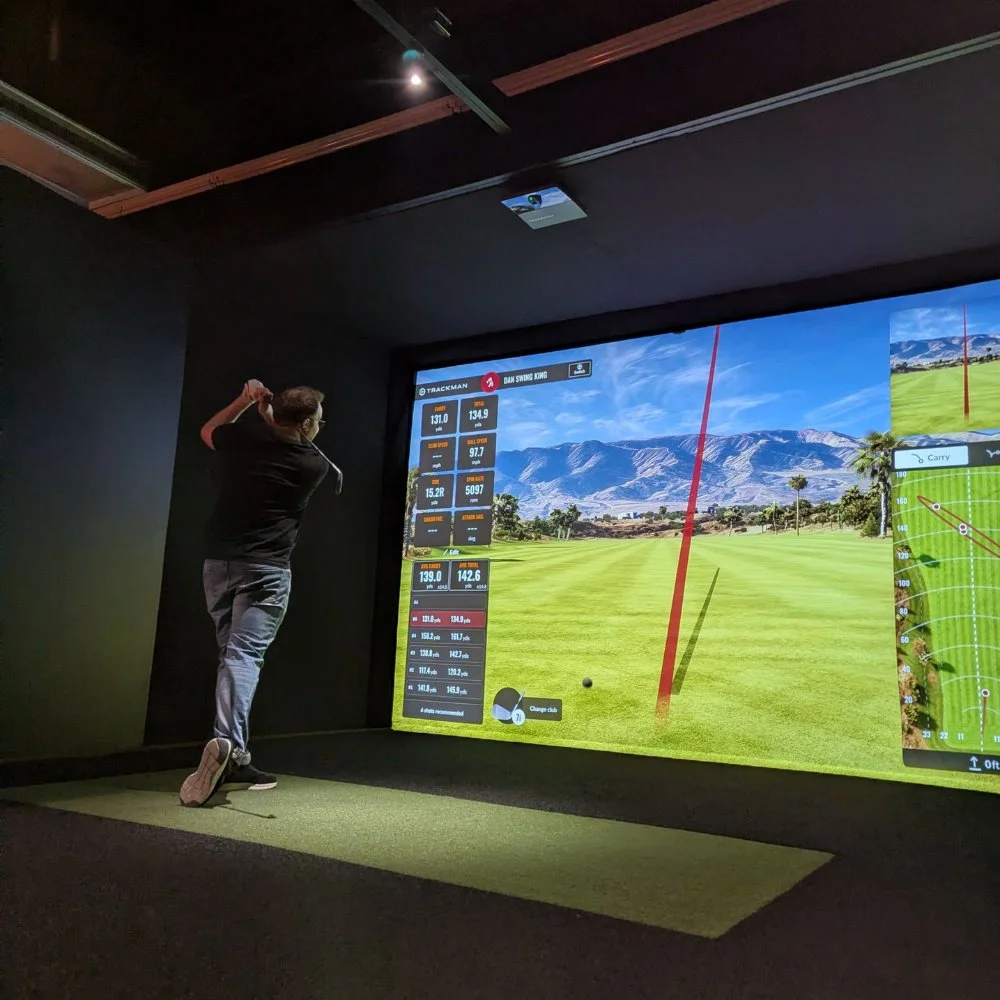 Golfer hitting a ball