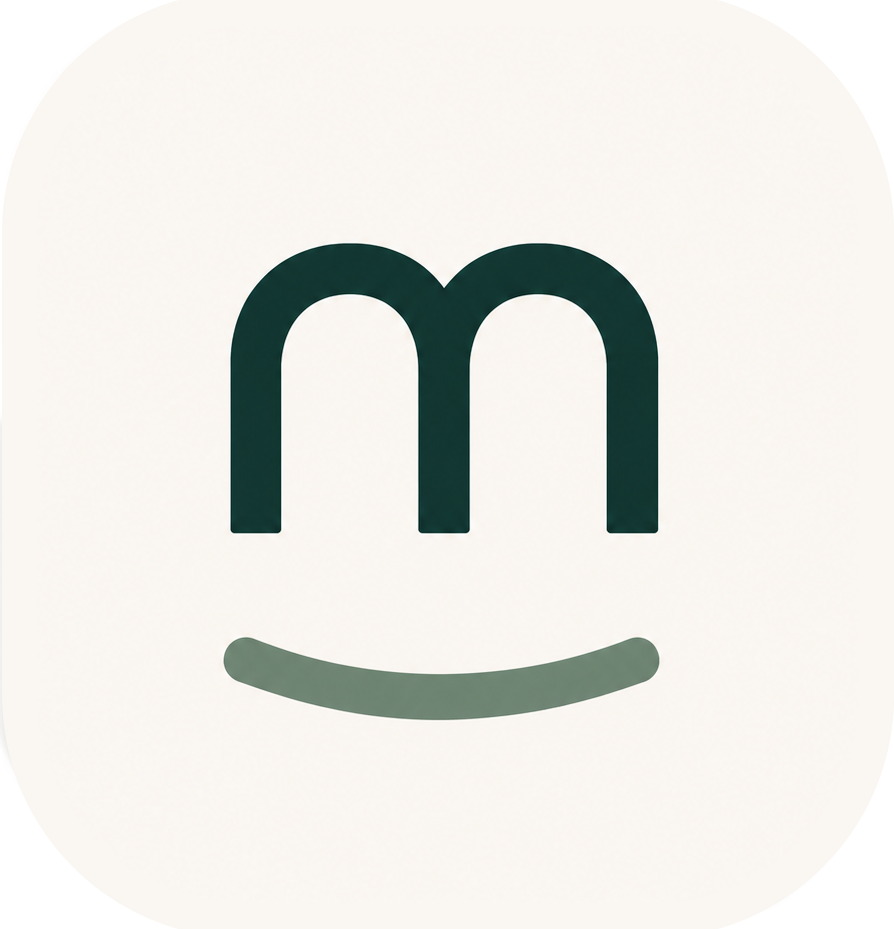 A minimalist logo featuring a lowercase 'm' that stands for Moment Medical care