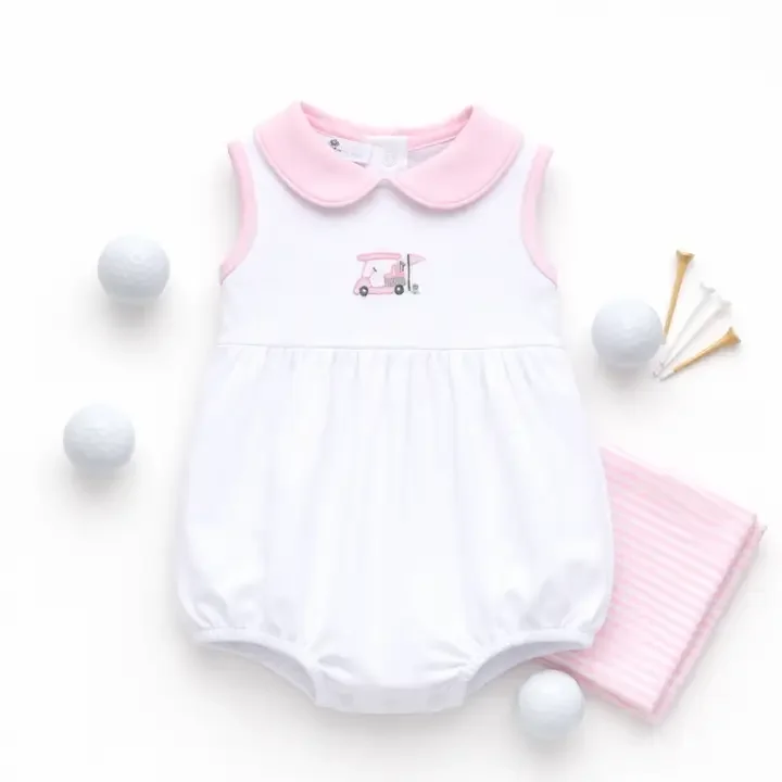 Little Golfer Collared Bubble Pink.webp